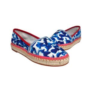 Sophia Webster Juana Oceana Leather Trim Closed Toe Flat Espadrille 37.5